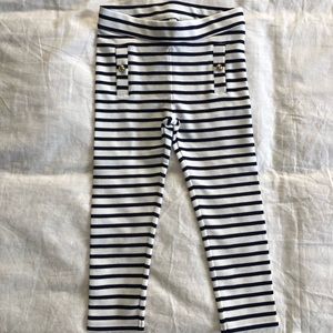 NWT Janie and Jack Girls Navy & White Leggings/Pants Size 3.